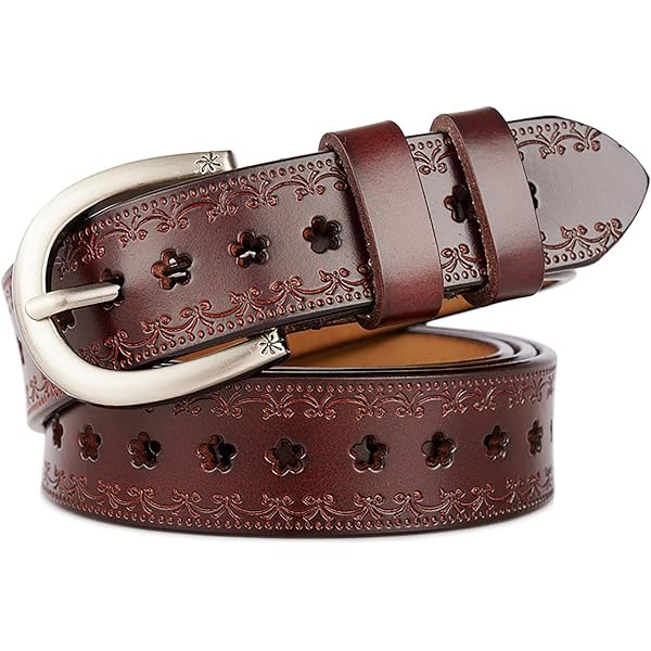 HinyBoeh Western-Cowboy-Belt for Women - PU-Leather Embossed  display picture 1