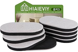 HIAIEVIY Furniture Sliders for Hardwood Floors, 8pcs 3 1/2" x 6" Heavy Furniture Sliders, Thicken Furniture Moving Pads Sliders to Protect Floors, Quickly and Easily Move Couches/Beds/Armoires