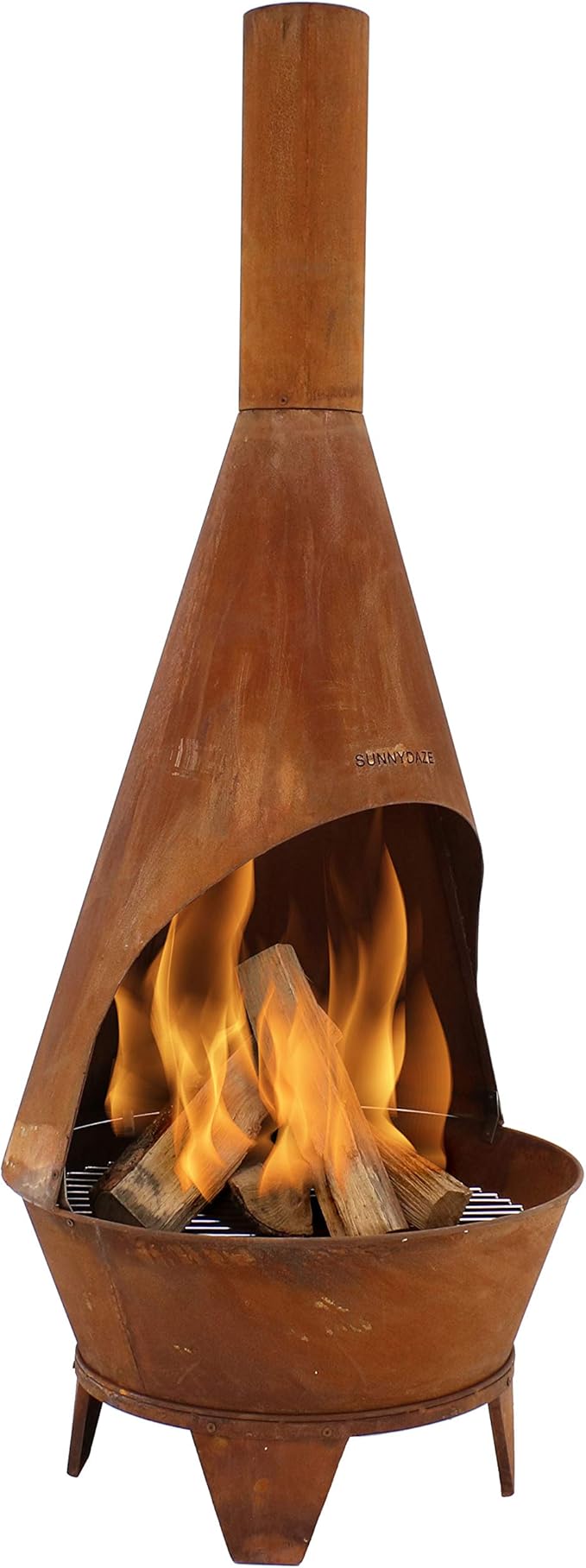 outdoor chiminea fire pits on 6 Foot Tall Sunnydaze Rustic Chiminea Fire Pit Outdoor Patio Wood Burning Fireplace Patio Lawn Garden Outdoor Heating
