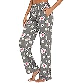 ENJOYNIGHT Women Cotton Lounge Pants Comfy Pajama Bottoms With Pockets&Drawstring