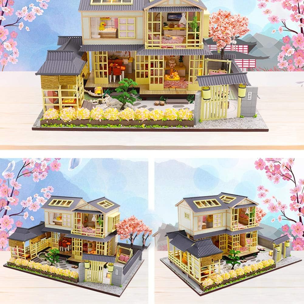 Amazon Co Jp Hopefull Diyドールハウスキット 3d組み立て ロフト 防塵カバー付き 手作りハウスキャビン ドールハウス ミニチュア 手作りキット セット クリスマス 誕生日 バレンタインギフト ホーム キッチン