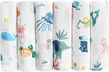Maliton 6 Pack Muslin Burp Cloths 70x70cm 100% Cotton 6 Layers Baby