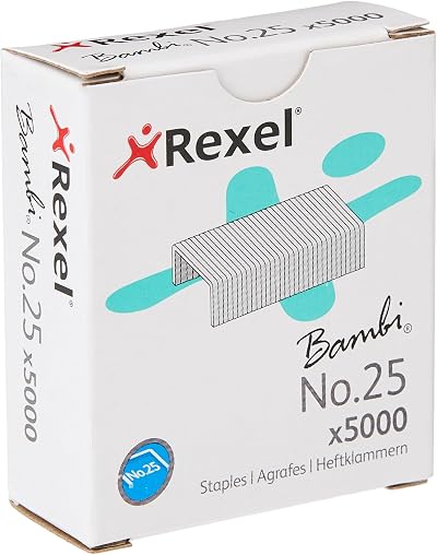Rexel No.25 Small Staples Box 5000 for Mini Staplers 4 mm 7.2 mm 5025