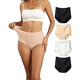 TUTUESTHER Seamless High Waist Underwear for Women No Show Panties Invisible Briefs Full Coverage Womens Underwear Pack