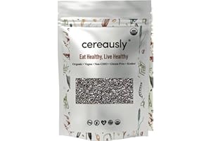 CEREAUSLY Organic Black Chia Seeds in Bulk | Non-GMO | Kosher | Gluten-Free | Vegan 10 pounds /10 lb