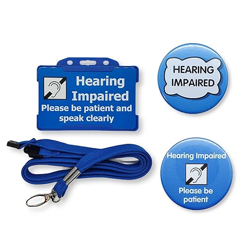 Hearing Impaired Alert and 2 badges Hearing Impairment Deaf Hidden
