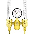 OYHBO Dual Output Argon Regulator Flow Meter for Tig Mig Welding Welder CGA-580 Inlet