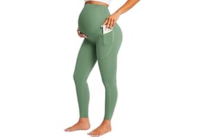BONVIGOR Nudi Maternity Leggings Over The Belly Pregnancy Leggings with Pockets Workout Activewear Yoga Pants