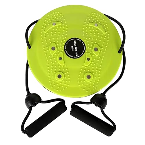 eBoutik - Twist Waist Slimming Disc with Resistance Bands – Body Shaping Balance Board for Home Workouts – Xmas Fun & Effective Core Exercise Gift – Christmas Fitness Gift (Lime)