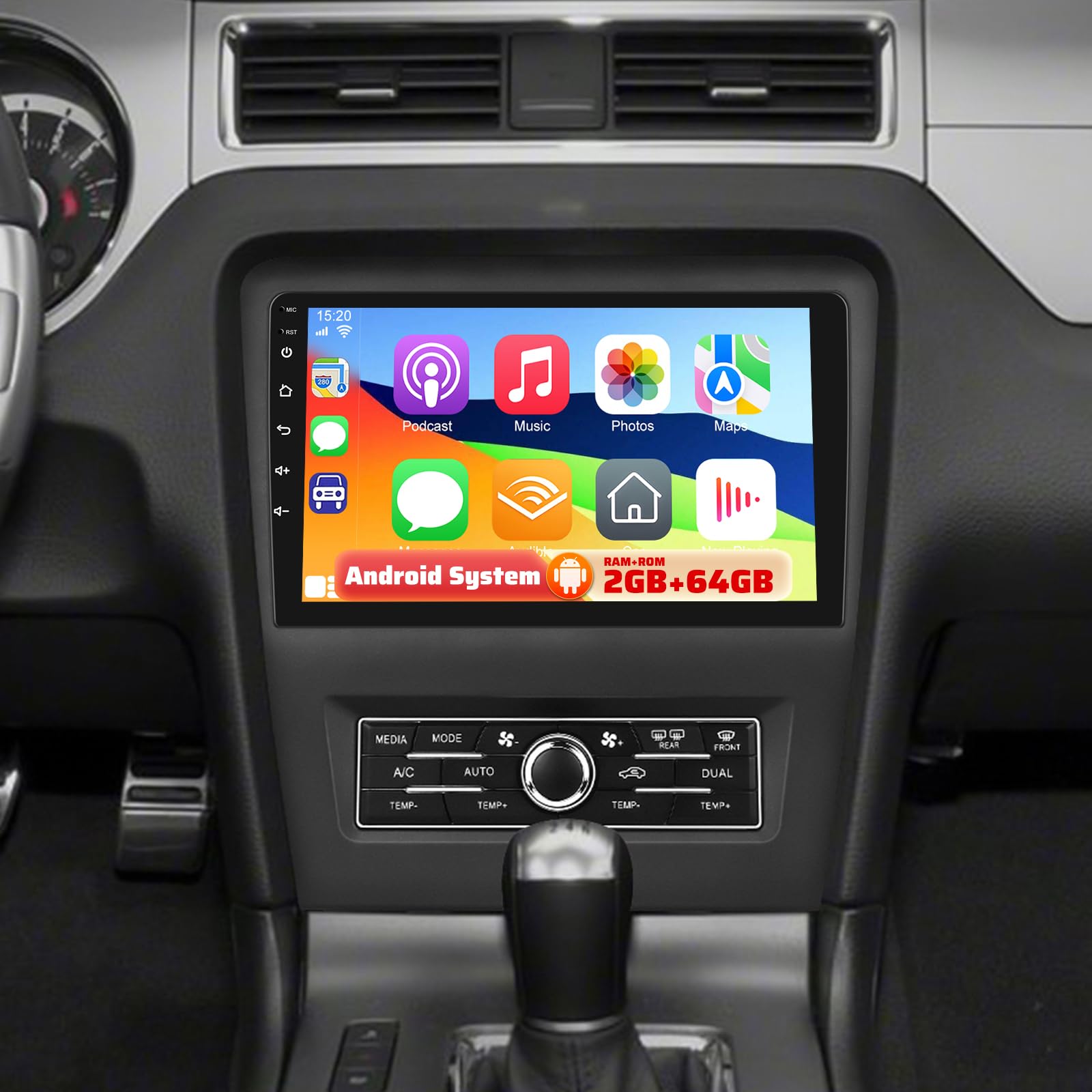 Photo 1 of [2G+64G] Car Radio for Ford Mustang 2010 2011 2012 2013 2014, 10 inch Touch Screen Android Mustang Stereo, EQ Audio/Carplay/Android Auto/SWC +AHD Backup Camera