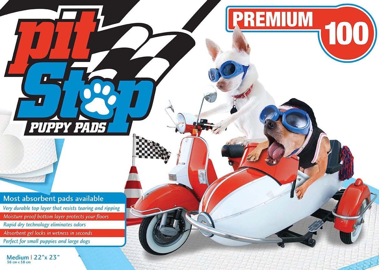 Pitstop 100ct Puppy Pads, 22"x23" Dog Training Wee Wee Pads