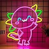 Ebdobgbs Axolotl Neon Sign Led Neon Lights Salamander Signs for Wall Decor Light Up Sign for Birthday Party Club Gift