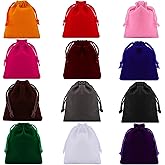 Bgtecho 24 Pcs Velvet Drawstring Bags, 12 Colors Small Velvet Pouch, 2.8''x3.5'' Gift Bags Jewelry Pouches, Jewelry Bag with Drawstring for Wedding Favors Gifts Event Supplies Party Favors