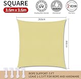 RICHIE Sun Shade Sail Square 3.6m x 3.6m Waterproof 98% UV Block view 3