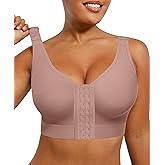 SHAPELLX Post Surgery Bras Front Closure Compression Bra Wirefree Mastectomy Bra with Adjustable Straps