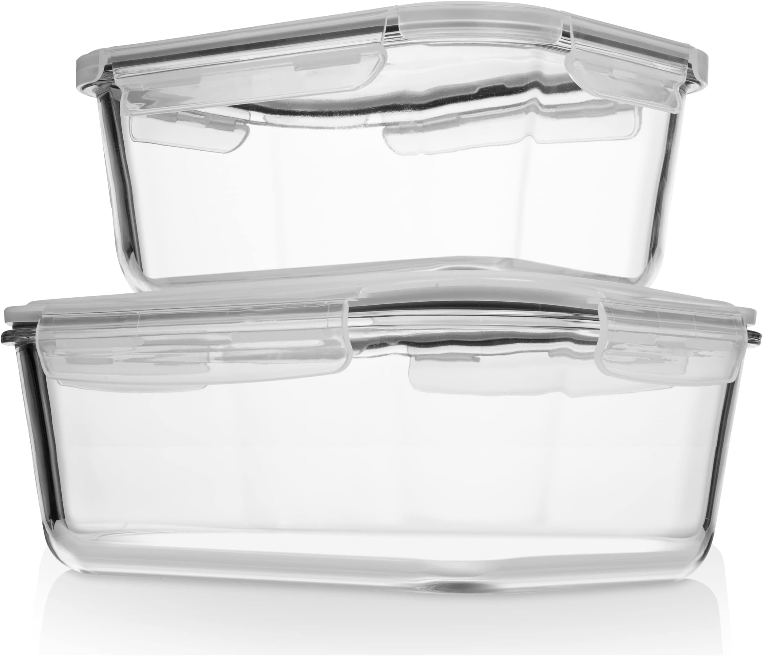 LOVYANXUE 2-Pack Large Glass Food Storage Containers – 78oz Each, Airtight Lids, Microwave/Oven/Dishwasher Safe
