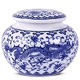 Traditional Chinoiserie Round Ginger Jars Blue and