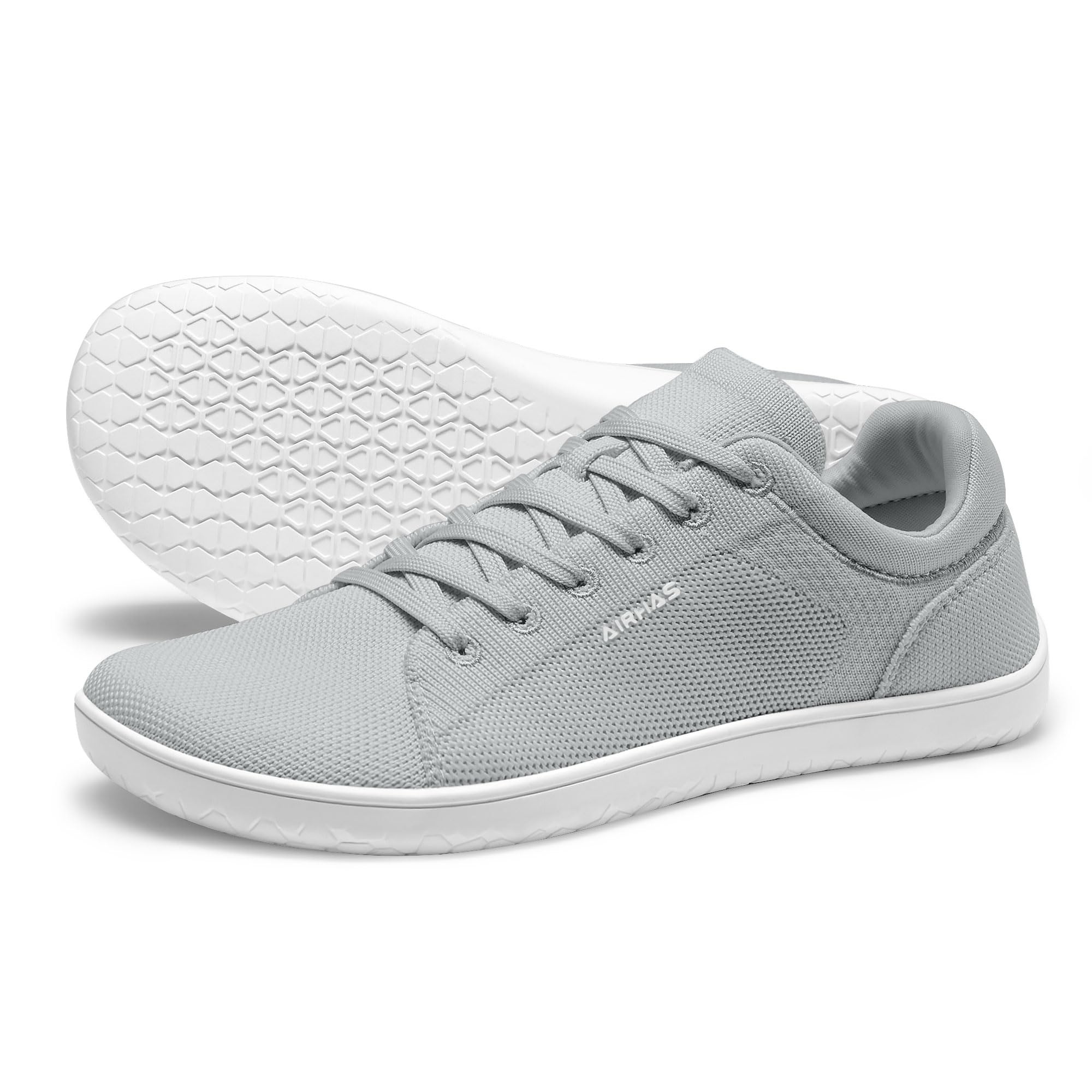 Photo 1 of AIRHAS Womens Minimalist Barefoot Shoes Zero Drop Wide Toe Box Shoes Lightweight Casual Fashion Sneakers for Women(Light Grey,8.0)
