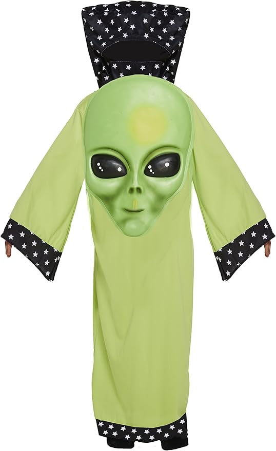 Kids Boys Girls Alien Costume with Jumbo Face for Childrens Halloween