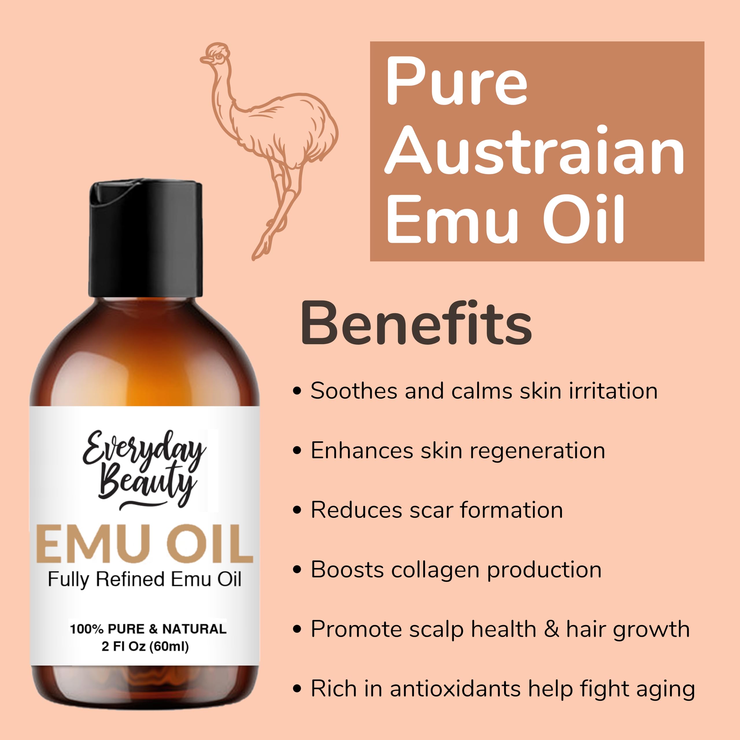 Mua Pure Australian Emu Oil - All Natural 6X Refined for Face, Skin and ...