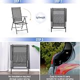PHI VILLA 5 Pcs Garden Set with Table 94x94 Grey Adjustable Folding Chairs view 4