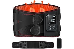 Cordless Heating Massage Belt for Lower Back Soothe Discomfort - 5000mAh Adjustable Heat Therapy Wrap with 4 Vibration Modes 