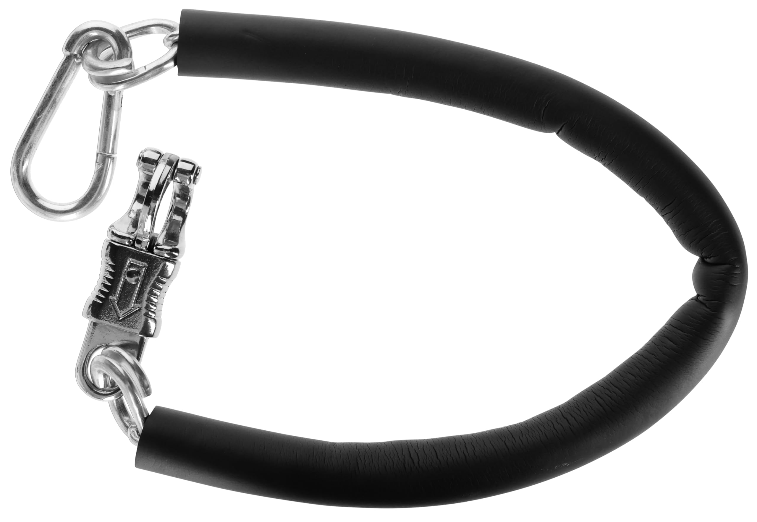 Kerbl 321414 Tie Chain with PVC Coating 55 cm Panic Hook and Carabiner, Silver