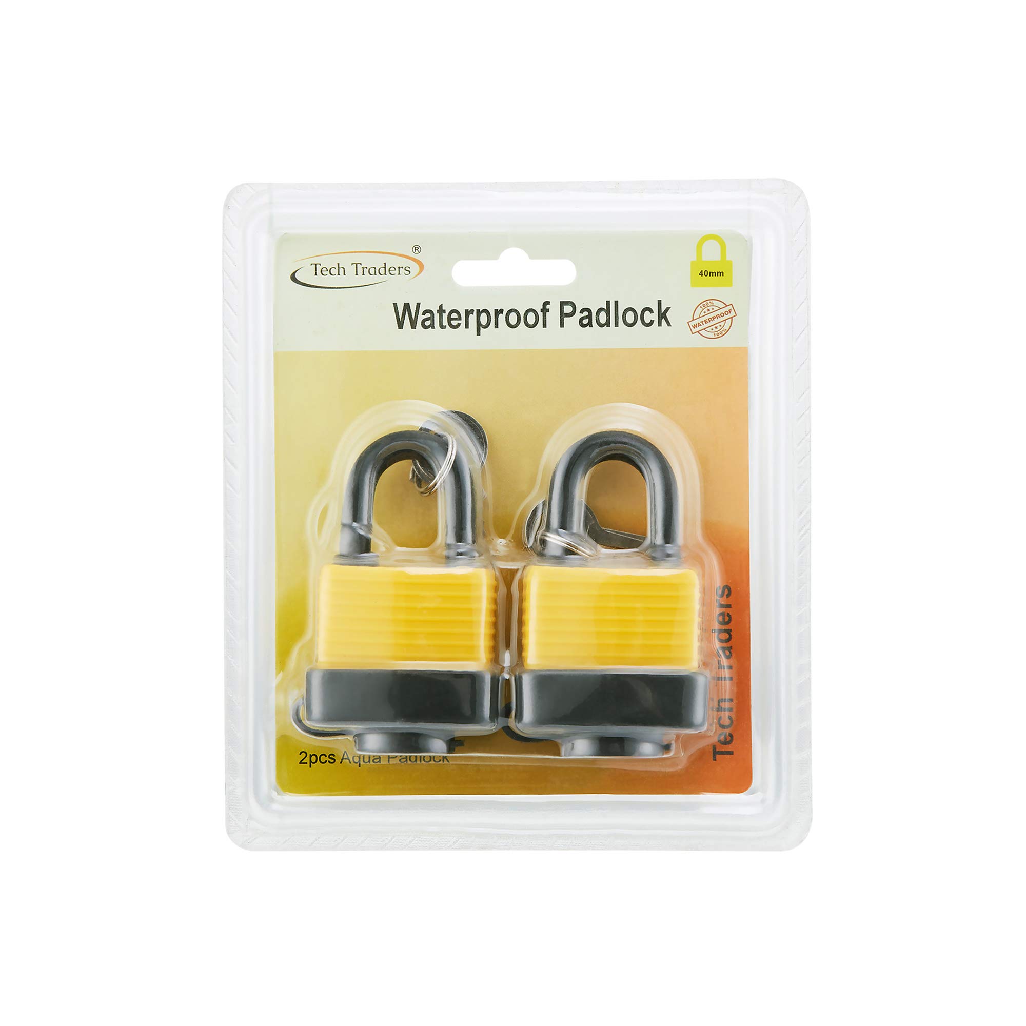 Tech Traders Aquasafe Padlock, Non-Corrosive,Heavy Duty Waterproof Padlock - Ideal for Home, Garden Shed, Outdoor, Garage, Gate Security-Color My Vary [Pack of 2]