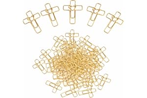 Gold Cross Paper Clips, Bible Study Supplies, Christian Gifts for Women, Decorative Metal Bookmarks for Journaling, Planner A