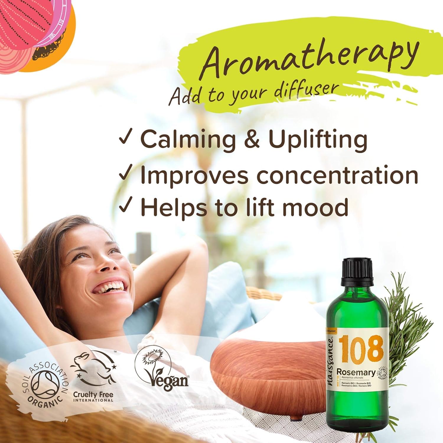 Naissance Organic Rosemary Essential Oil (#108) 50ml, Pure, Natural, Certified Organic, Cruelty Free, Vegan - Image 5