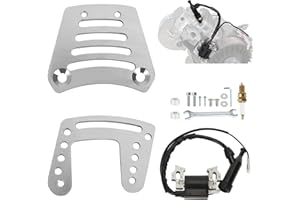 SHIQINHA Adjustable Timing Ignition Coil Bracket Kit Compatible with Predator 212cc 6.5HP GX200 196cc Tillo-tson Harbor Freight 4 Stroke OHV Horizontal Shaft Gas Engine Parts with Spark Plug (Silver)