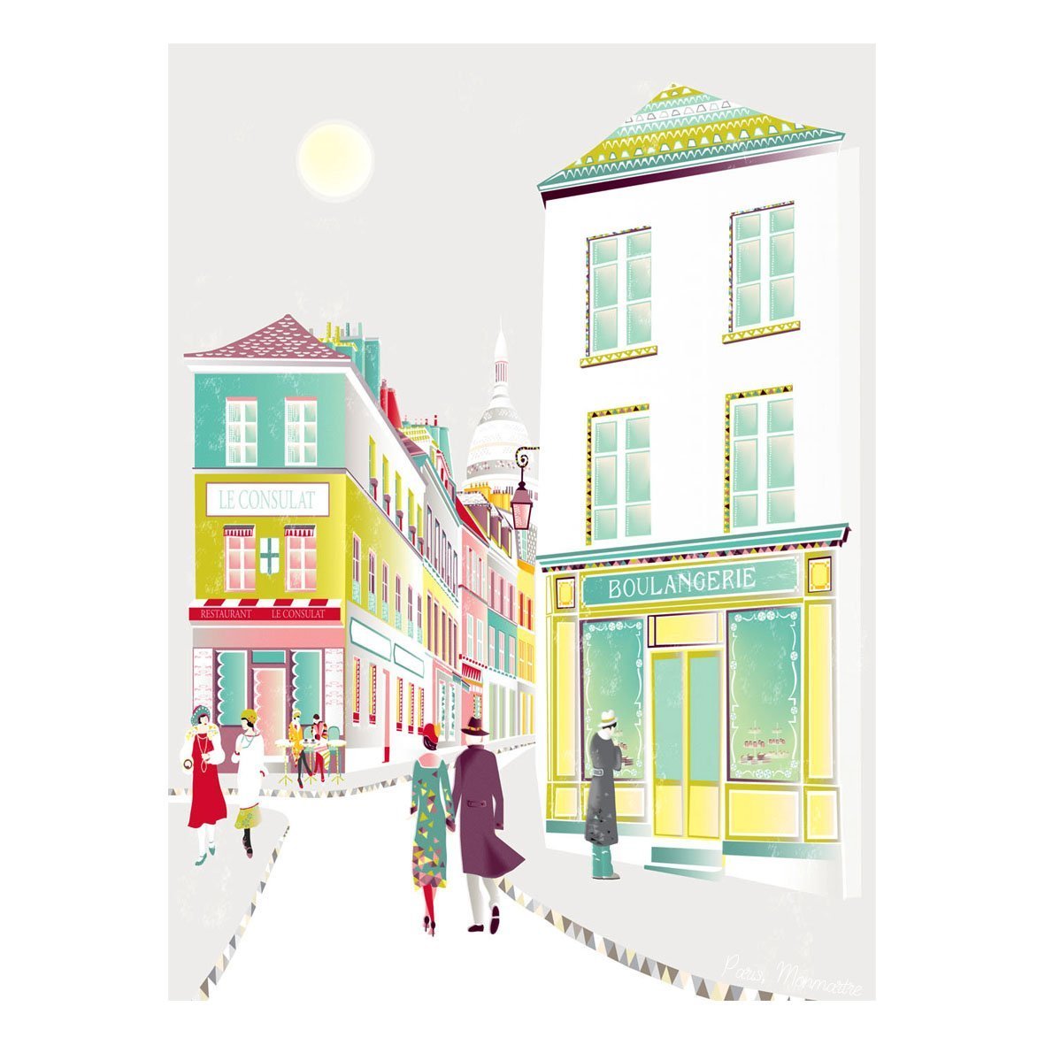 Paris Print, Montmartre, Wall Art Poster Handmade