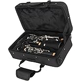 Demeras Professional Beginner Clarinet, B♭, Black, ABS Material, Ideal for Adults and Beginners, Complete Set with Case, Clea