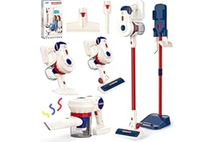Kids Vacuum That Really Works, SMILESSKIDDO Kids Cleaning Toy Set - 3 in 1 Suction Design & Safe Material Toy Vacuum - Perfect Montessori Pretend Vacuum for Toddlers 3-8