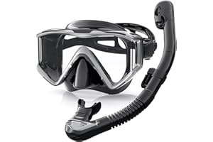 Zeligerstar Snorkel Set Adults, 3 Window Panoramic View Snorkel Mask Anti-Fog, Leak-Proof Scuba Diving Mask with Mesh Bag, Dr