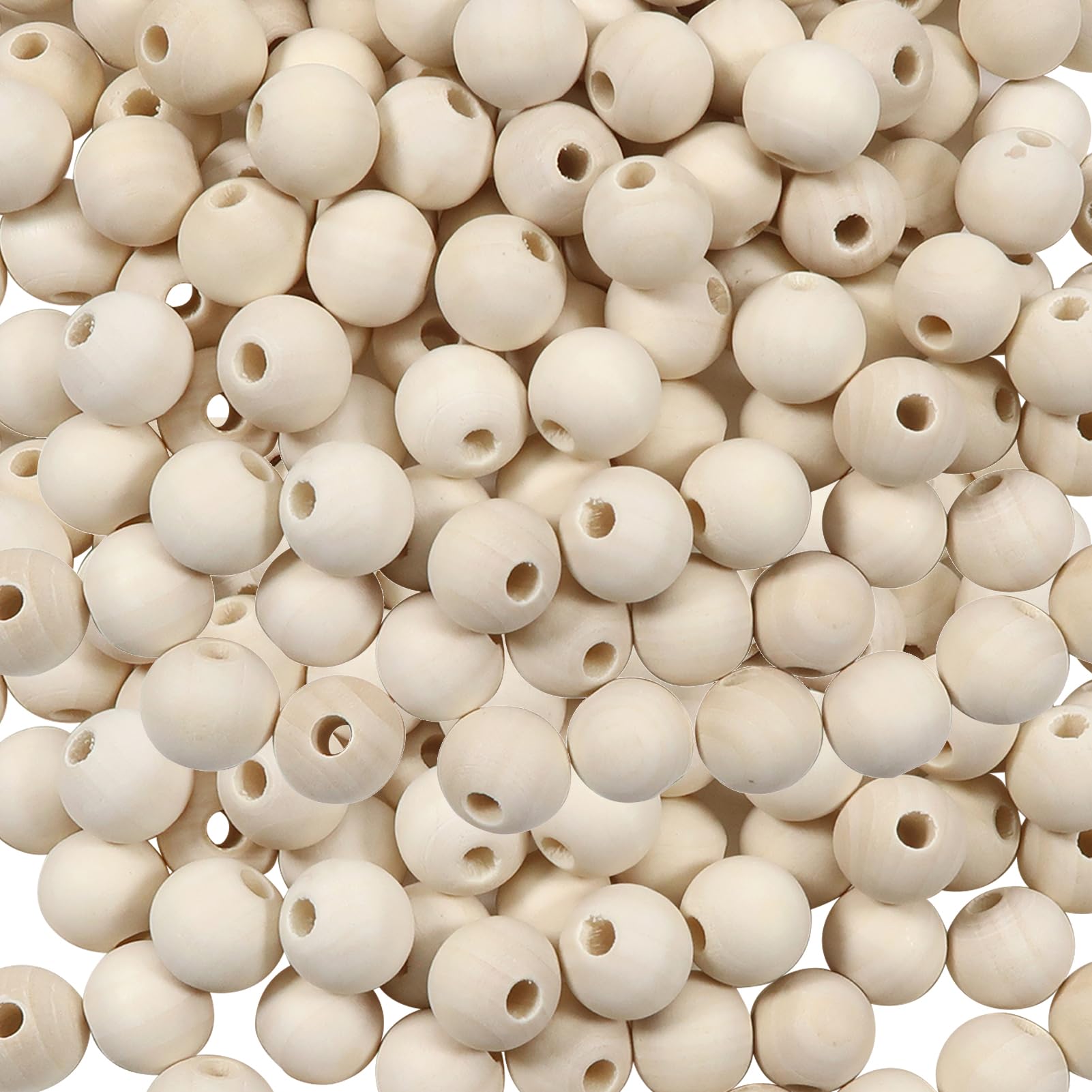 TOAOB 12 mm Pack of 150 Wooden Beads Round Natural Loose Spacer Beads for DIY Jewellery Making