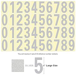 Reflective Mailbox Numbers for Outside, 4 Sets