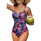 Daci Women's One Piece Swimsuit Tummy Control Bathing Suit Gold Metal Full Coverage Slimming Swimwear 2025