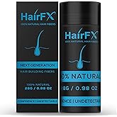 HairFX Hair Fibers for Thinning Hair (BLACK) Undetectable & Natural - Giant 28g Bottle – Hair Thickener & Topper + Instant Thicker Fuller Hair - Completely Conceals Hair Loss in 15 Sec for Women & Men