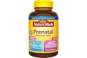 Nature Made Prenatal with Folic Acid + DHA, Prenatal Vitamin and Mineral Supplement for Daily Nutritional Support, 90 Softgels, 90 Day Supply