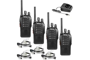 HESENATE Two Way Radio Long Range 16 CH Professional Transceiver LED Flashlight Walkie Talkie and Covert Air Acoustic Tube Ea
