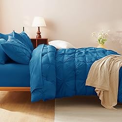 CozyLux Teal Comforter Set King - 7 Pieces Bed in a