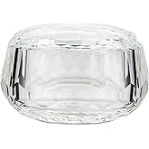 DONOUCLS Crystal Candy Dish, Nut Bowl with Lid 3" x 4.7" Decorative Crystal Bowl&Jar for Home Wedding Table
