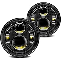 (2PCS) DOT Approved 7 Inch Round LED Headlight High Low Beam Compatible with Jeep Wrangler JK LJ CJ TJ 1997-2018 Headlamps,Bl