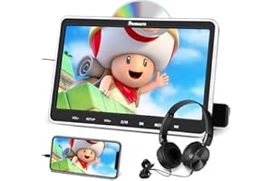 NAVISKAUTO 10.1'' DVD Player for Car with Mounting Bracket, HDMI Input, Car DVD Player with Headphone, Support USB/SD Card, Last Memory, Region Free, AV in & AV Out