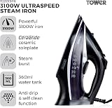 Tower Ceraglide Ultra Speed Iron 3100W Ceramic Soleplate 360ml 40g Steam view 2
