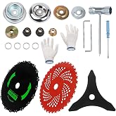 GZJoSum 9" x 36 Teeth Carbide Tipped Blades, 9" x20T Carbon Steel Round Chainsaw Tooth Brush Blades, 10" x 3 Teeth Carbon Blades with Universal Adapter Kit fit for Brush Cutter Trimmer Weed Eater