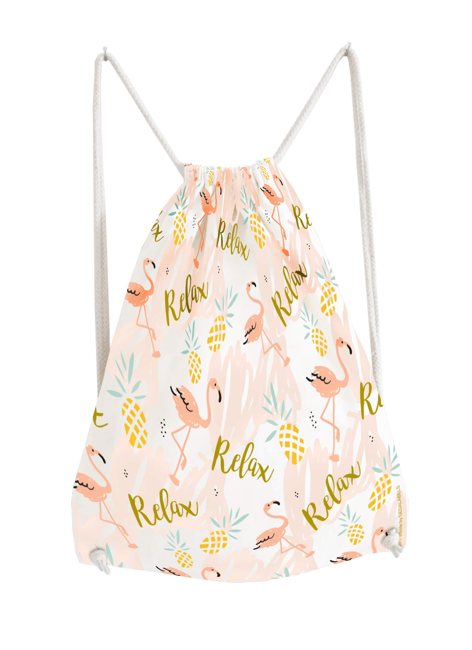 infinite by GEDA LABELS (INFKH) Flamingo Relax Drawstring Bag, 42 cm, Multicolour (Bunt)