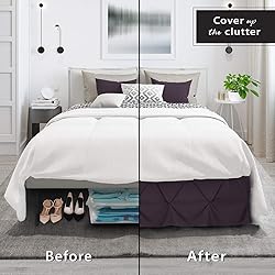 Nestl Purple Bed Skirt Twin Size, Pinch Pleat Twin