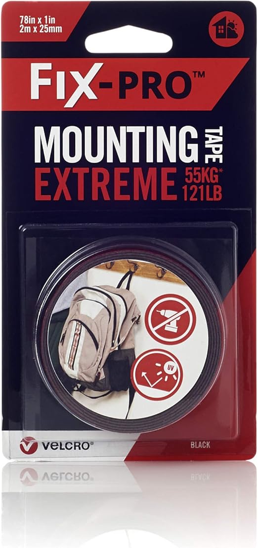 FIXPRO® Mounting Tape Extreme 2m x 25mm. Black Amazon.co.uk DIY & Tools